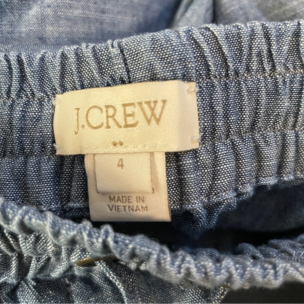 J. Crew Chambray Drawstring Crop Cuffed Pants Siz… - image 5